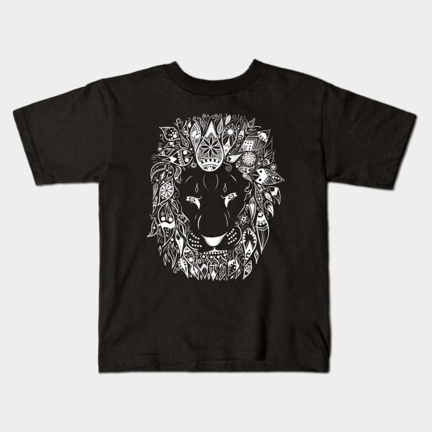 White Jungle King Kids T-Shirt by Jkgaughan